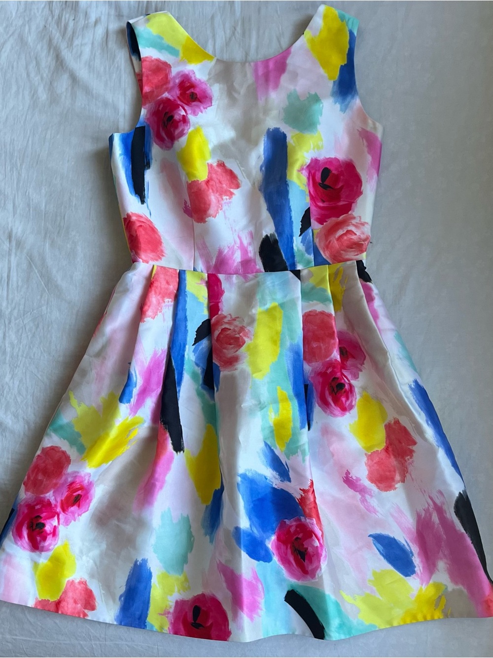 multi-colored floral print dress